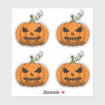 Stickers Citrouille 4PC - Halloween Jack-o'Lantern