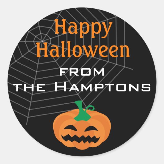 Stickers Citrouille de la fête d'Halloween mignonn (Devant)