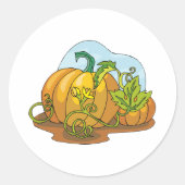 Stickers Citrouille de légumes orange en croissanc (Devant)