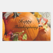Stickers Citrouille Rectangle bon thanksgiving (Devant)