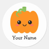 Stickers Citrouille souriant Nom visage pour enfan (Devant)