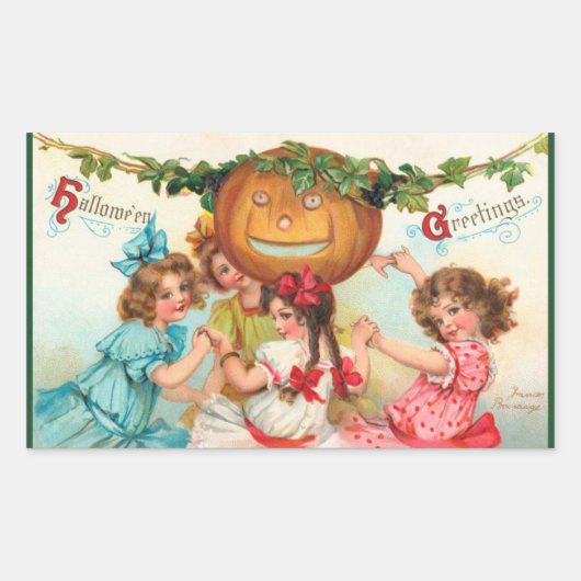 Stickers Citrouille vintage Halloween (Devant)