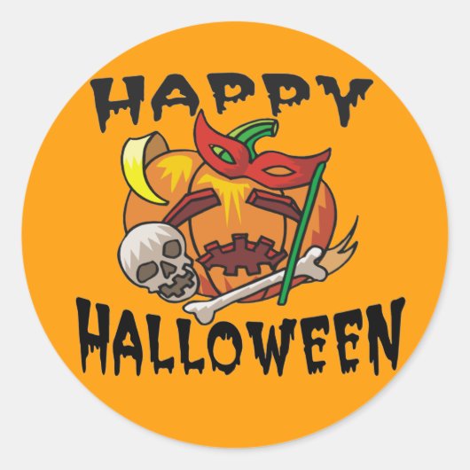 Stickers Citrouilles de la fête d'Halloween (Devant)