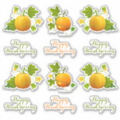 Stickers Citrouilles et Bons thanksgivings orange (Devant)