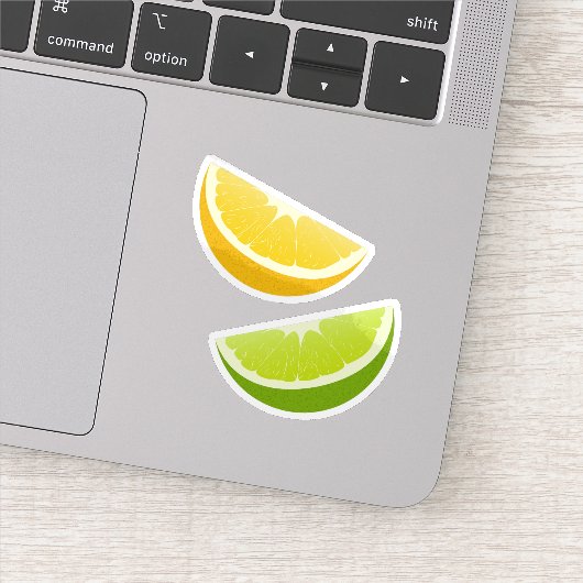 Stickers Citrus avec des tranches de citron et de (Détail)