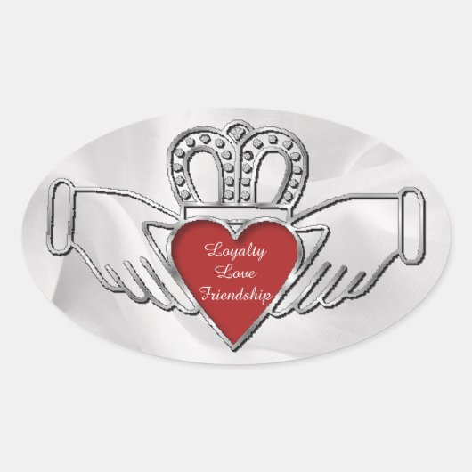 Stickers Claddagh Oval Loyalty Love (Devant)