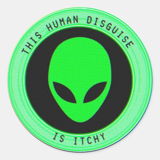 Stickers Classic Alien amusant (Devant)