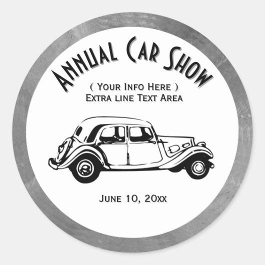 Stickers Classic Car Show Personnaliser double lig (Devant)