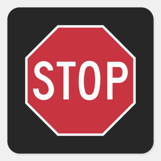 Stickers Classic Red USA Stop Road Black Stickers (Devant)