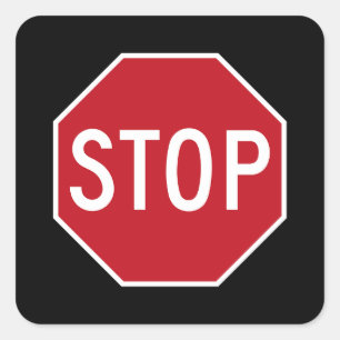 Stickers Classic Red USA Stop Road Black Stickers
