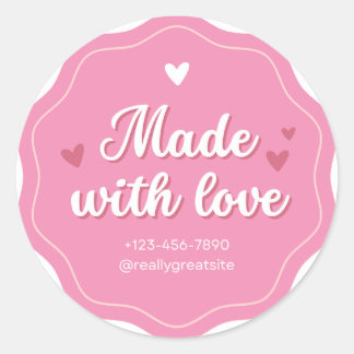 Stickers Classic Rond Fabriqués Avec Amour