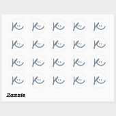 Stickers Classic Rond Logo Happy_K (Feuille)