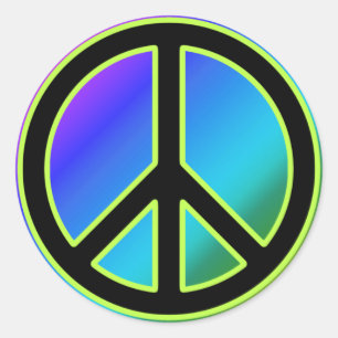 Stickers Classic rond Signal de Paix