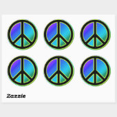Stickers Classic rond Signal de Paix (Feuille)