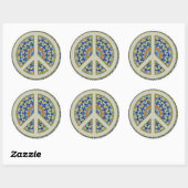Stickers Classic rond Signal de Paix (Feuille)