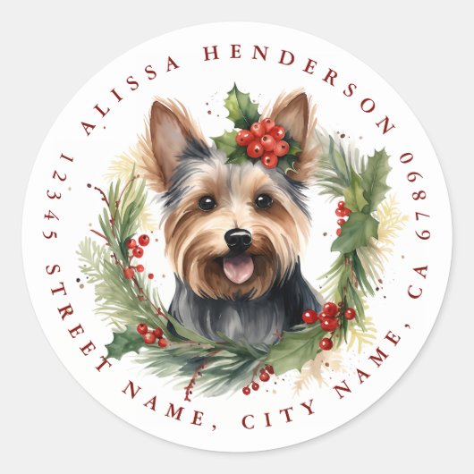 Stickers Classic ronds Yorkshire Terrier (Devant)