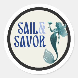 Stickers Classic Round Sail & Savor