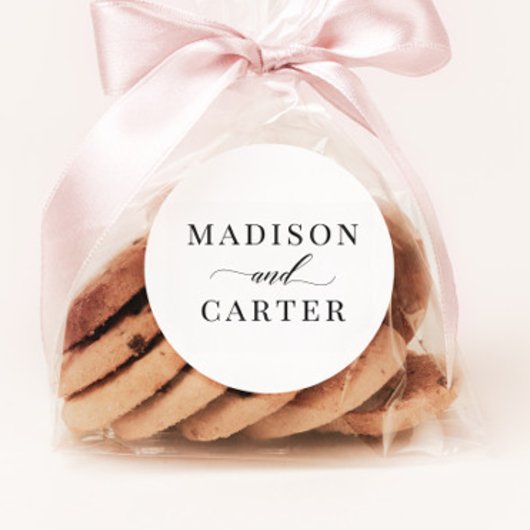 Stickers Classique Elégant Script Wedding Favor