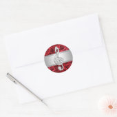 Stickers Clé Argent Rouge Rose Argent élégant (Enveloppe)