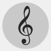 Stickers Clé de musique gris/argent (Devant)