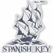 Stickers Clé Espagnole Kiss-Cut - Bleu (Devant)