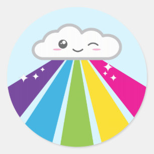 Stickers Cloud Kawaii et Arc-en-ciel