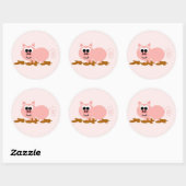 Stickers Cochon dans la boue (Feuille)