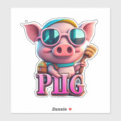 Stickers Cochon Votre Hub À Thème Supérieur De Vin (Feuille)