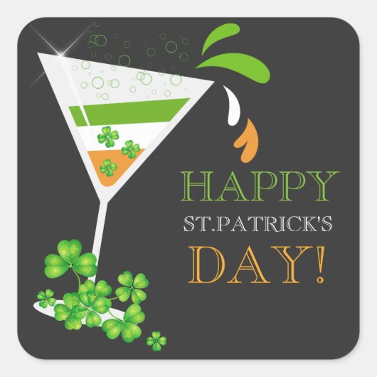 Stickers cocktail Shamrock de l'équipe de boisson  (Devant)