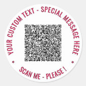 Stickers Code QR personnalisé Modèle de texte et d (Devant)