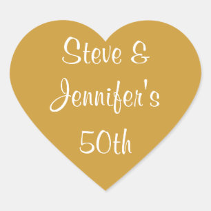 Stickers Coeur 50e Anniversaire d'or Mariage 50