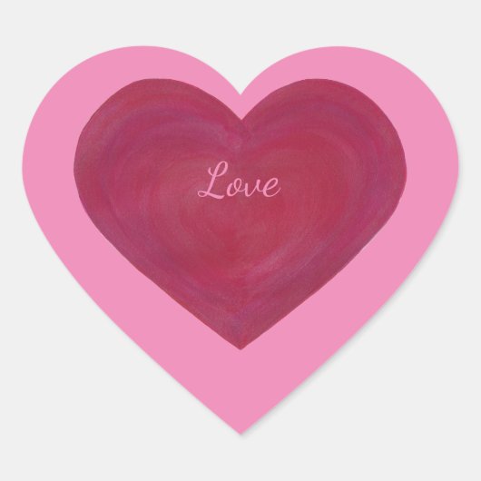 Stickers Coeur à look rouge et rose (Devant)