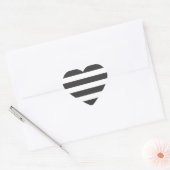 Stickers Coeur à rayures noir et blanc (Enveloppe)