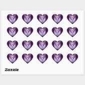 Stickers Coeur Ange Violet Amethyst (Feuille)