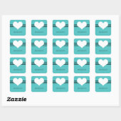 Stickers Coeur Aqua Moderne (Feuille)