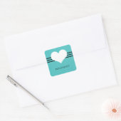 Stickers Coeur Aqua Moderne (Enveloppe)