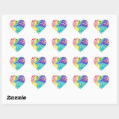 Stickers Coeur arc-en-ciel (Feuille)