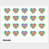 Stickers Coeur arc-en-ciel (Feuille)