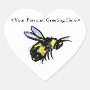 Stickers Coeur Art Décal Bee Custom Insect