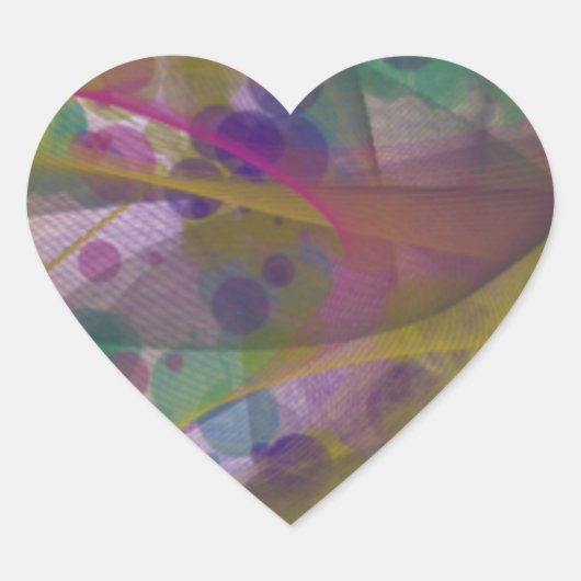 Stickers Coeur Avec Design Coloré (Devant)