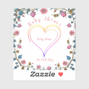 Stickers Coeur baby shower