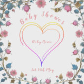 Stickers Coeur baby shower (Devant)
