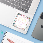 Stickers Coeur baby shower (Ordinateur portable avec iPhone)