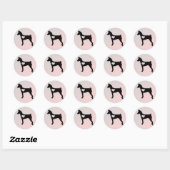 Stickers Coeur Basenji (Feuille)