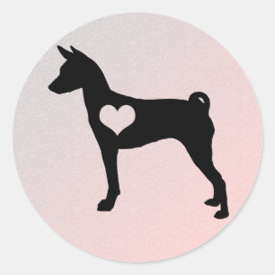 Stickers Coeur Basenji