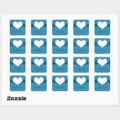 Stickers Coeur bleu moderne (Feuille)