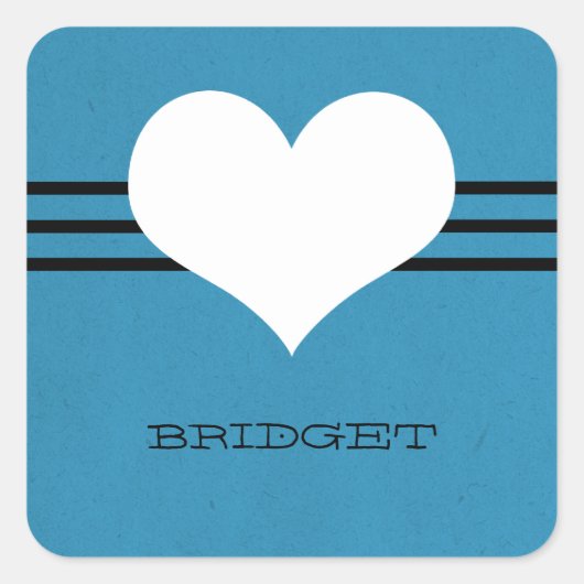 Stickers Coeur bleu moderne (Devant)