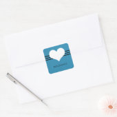 Stickers Coeur bleu moderne (Enveloppe)