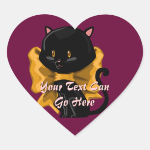 Stickers Coeur Chat Halloween