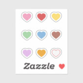 Stickers Coeur coloré (Feuille)